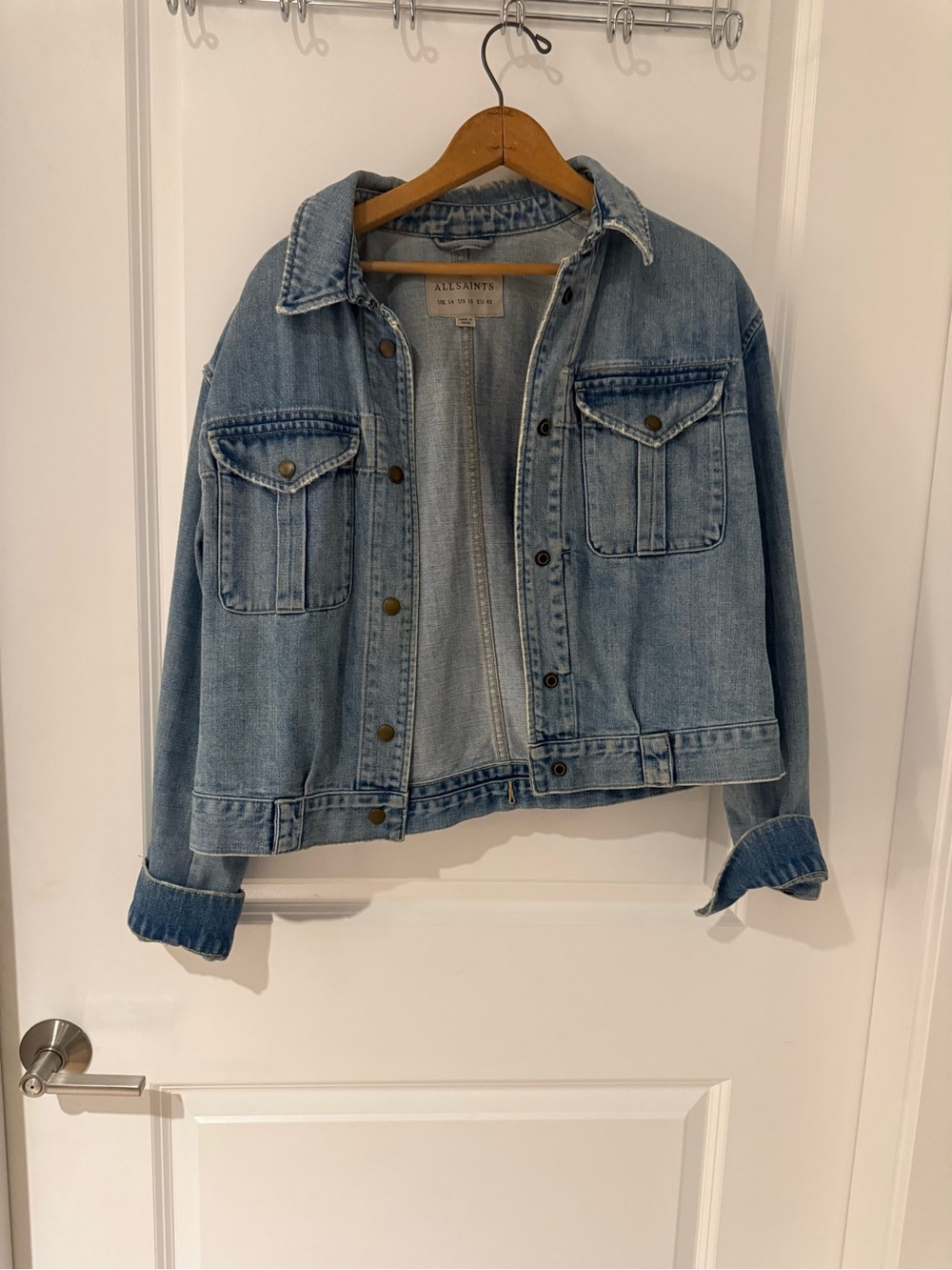 All Saints Light Blue Washed Denim Jacket